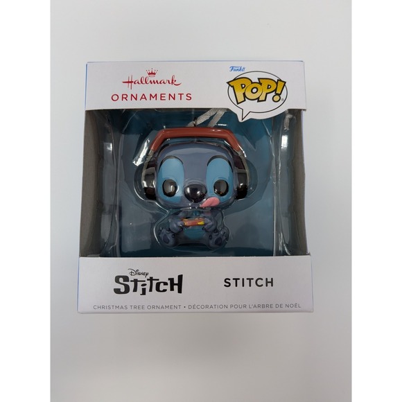 Hallmark Other - Disney Stitch Funko POP Hallmark Christmas Ornament Gamer with Headphones Blue‎